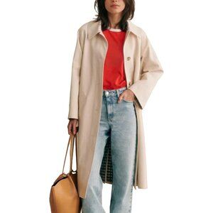 Womens Long Trench Coat Single Breasted Oversized Windproof Trendy Fall Jacket O